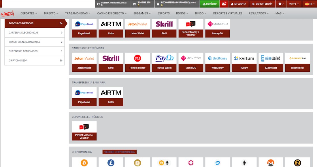 deposito y retiro de fondos